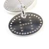 Great HERMES Pendant Top H Logo Motif Punched Oval Silver AG925 Women Used