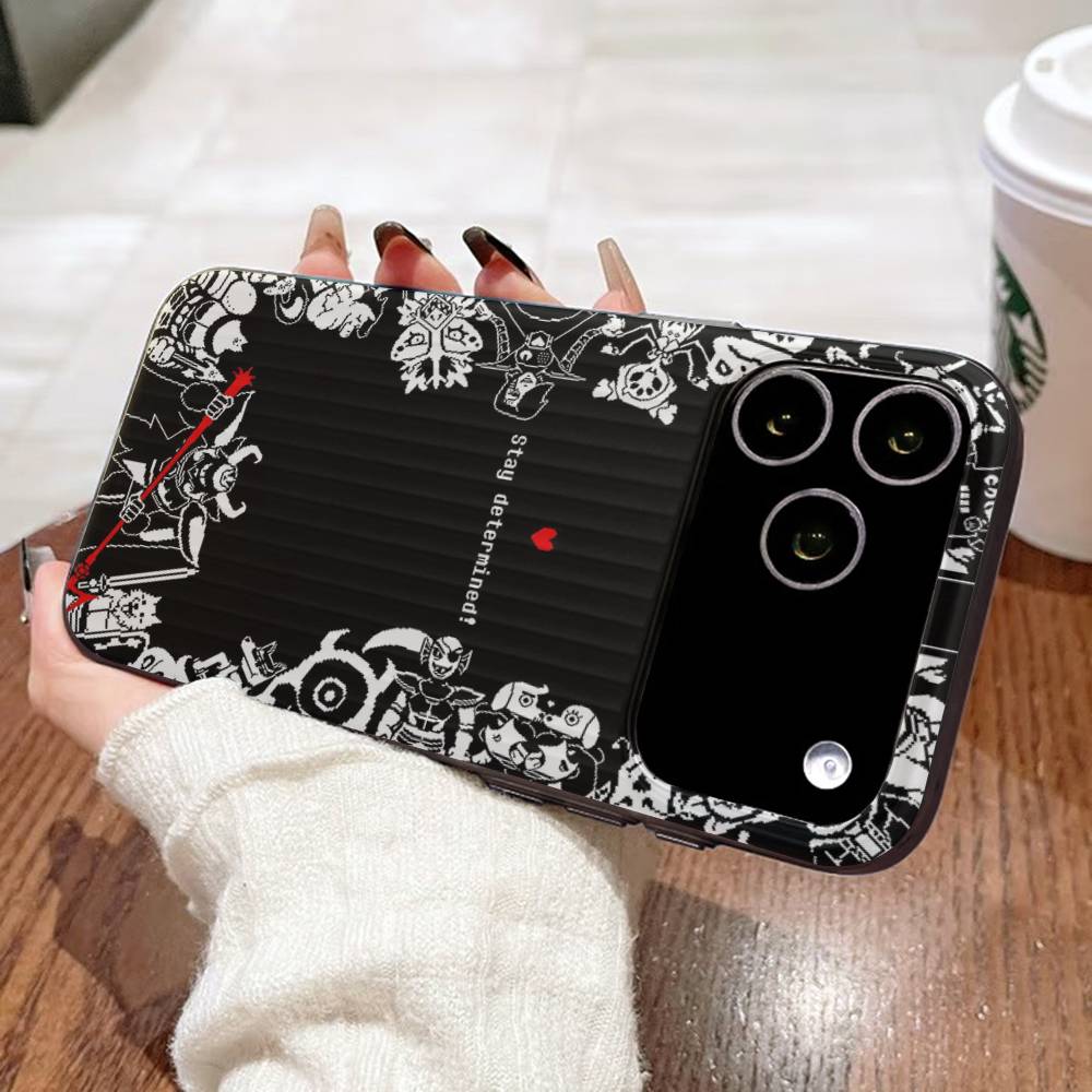 U-Undertale Phone Case For IPhone 17 16 15 14 Plus 13 12 11 Pro Max Pro Wave Corrugated Cover