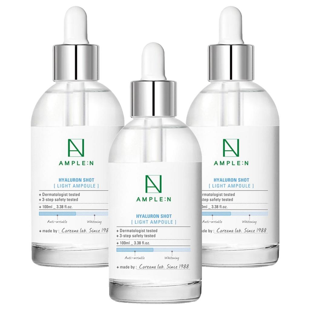 Ample:N Hyaluron Shot Light Serum 100ml Hydrate Oily And Combination Skin And Restore Vitality – Plumping, Refreshing, Anti Aging Ampoule