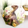 Flower Dinosaur  pattern, automatic folding umbrella, portable and foldable design, 8 ribs, a Christmas or birthday gift.