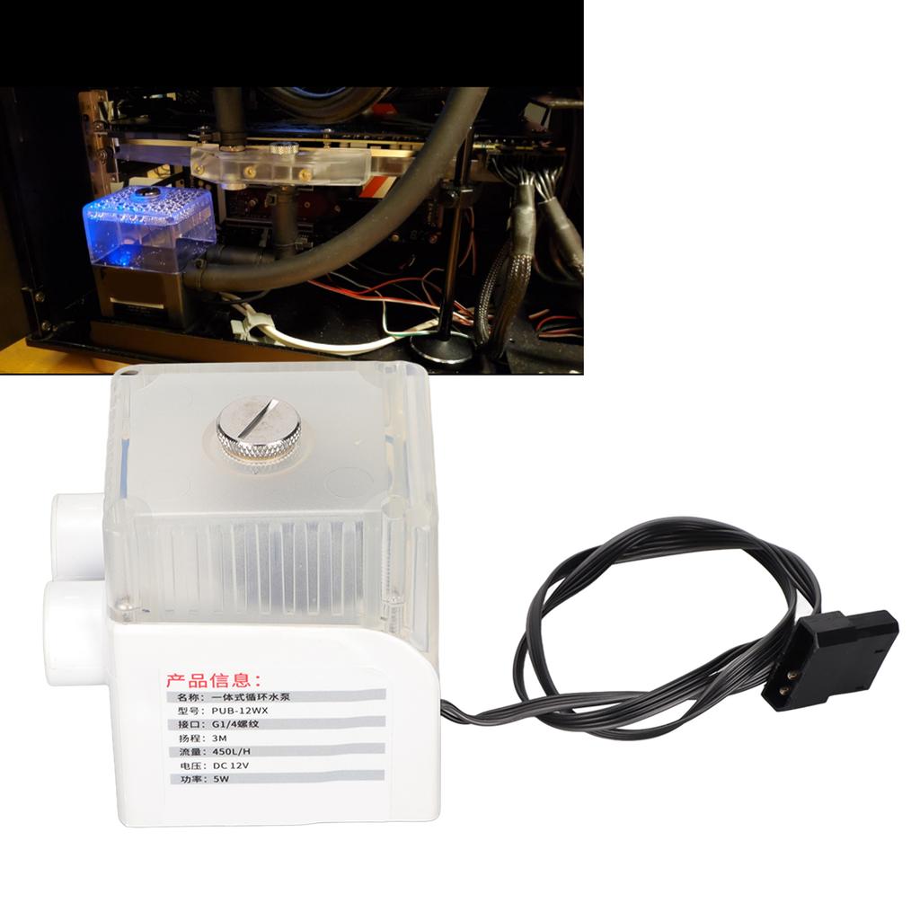 CPU   G1/4   Quiet Water Cooling 12V 450L/H Three Phase Copper Wire 4pin Connector Computer Cooler Pump