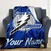 Name Custom Tampa Bay Lightning Print Flannel Blanket High Quality Warm Comfortable Cover for All Seasons Perfect for Gifts Home Decor
