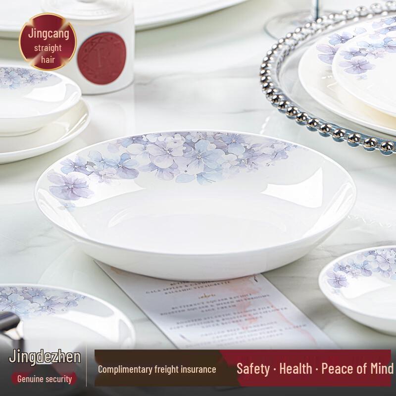 NINE CRANES Jingdezhen Bone China Dinner Plates (Set of 4)