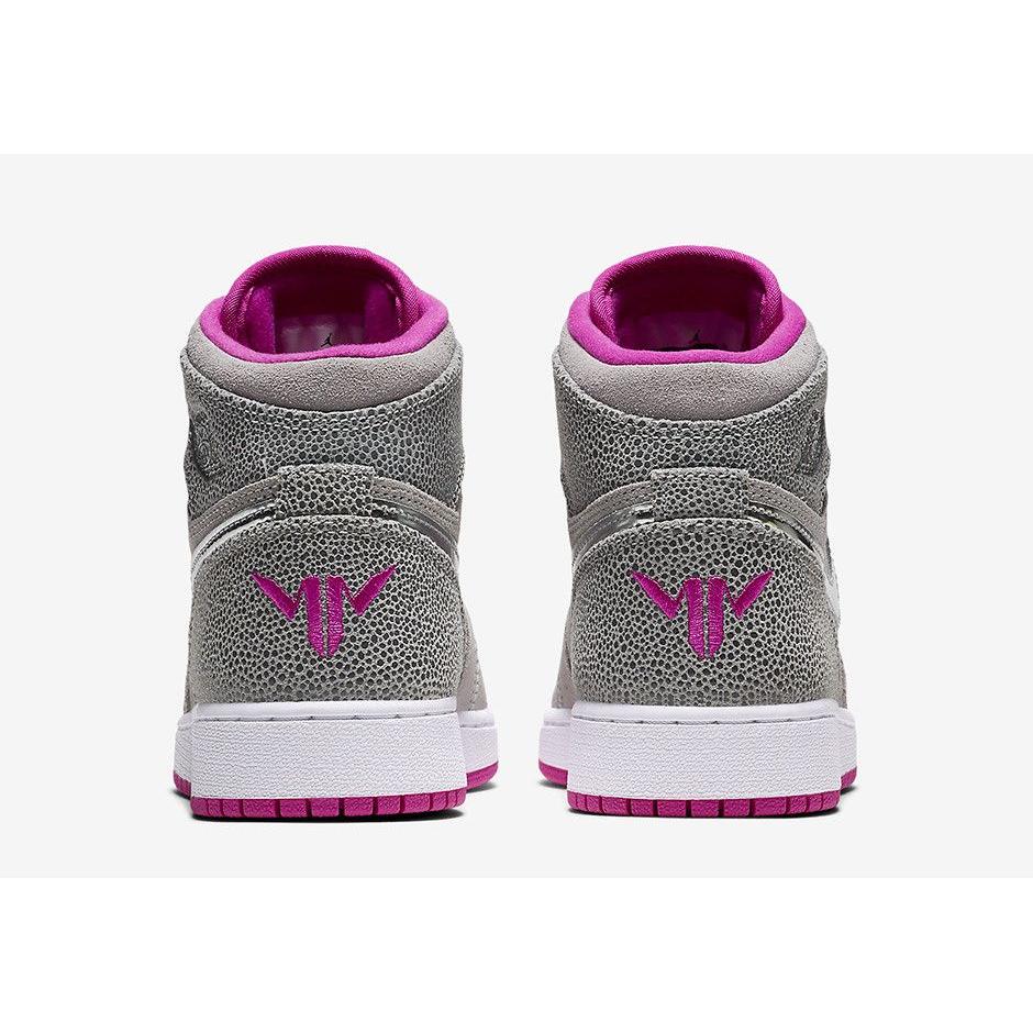 Air Jordan 1 Retro GG 'Maya Moore' (Unisex) Wolf Grey / Metallic Silver-Fuchsia Flash Kids' Basketball Shoes 332148 012