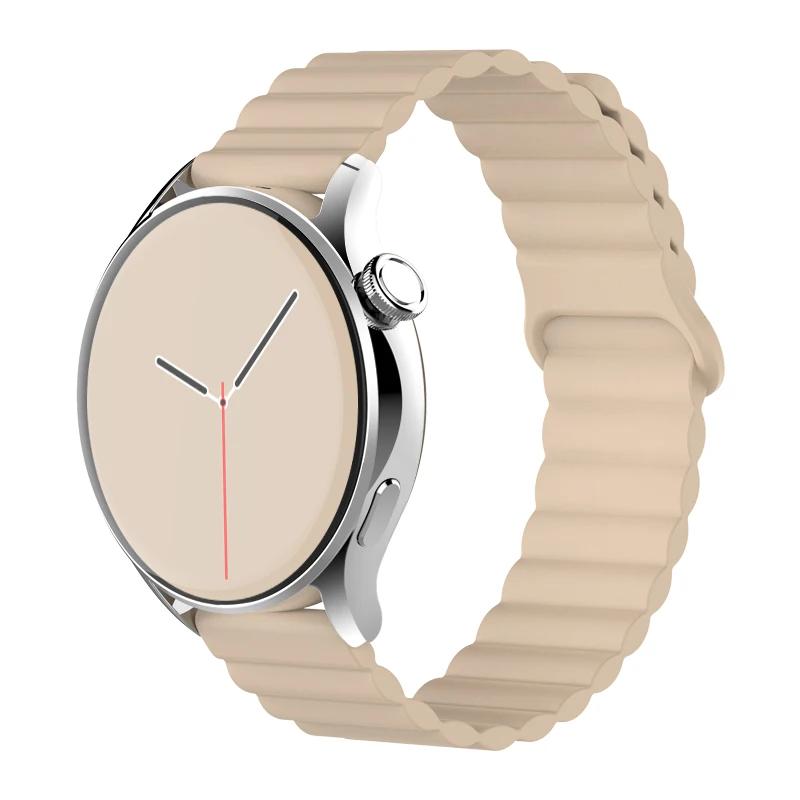 Silicone Magnetic Loop For Samsung Galaxy Watch 7 6 5 Pro 4 Classic Active Link Band Bracelet Huawei GT 2-2e 3-4 20mm 22mm Strap