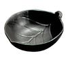 Keramik Grillplatte, Blattform, Tief, Klein, Schwarz T-9-1