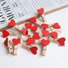 Colored Heart Wooden Clips for Festival Home Decoration and Photo Storage