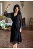 French Court-Style Long Sleeve Camisole Sleep Dress with Bra Pads - Two-Piece Fairy Home Wear Set