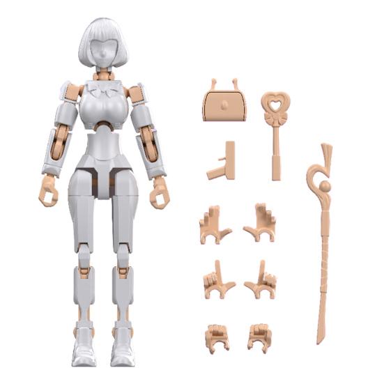 

Фигурка робота-волшебницы с аксессуарами, подвижные суставы, модель робота, игрушка, шарнирная фигурка-манекен, украшение для дома/офиса A