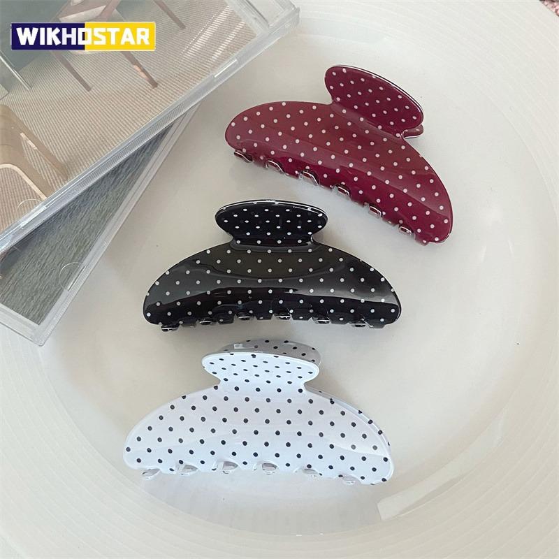 Pinza per Capelli Vintage con Stampa Pois Acrilica di Grandi Dimensioni a Forma di Squalo Fermaglio Semplice Elegante Fermagli per Capelli Accessori per Capelli da Donna