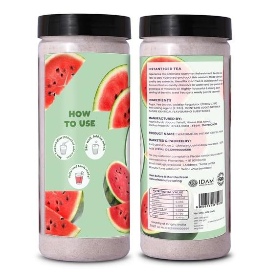 Bevzilla Watermelon Instant Iced Tea Mix - 400 Grams | Perfect For Summers| Refreshing| Instant