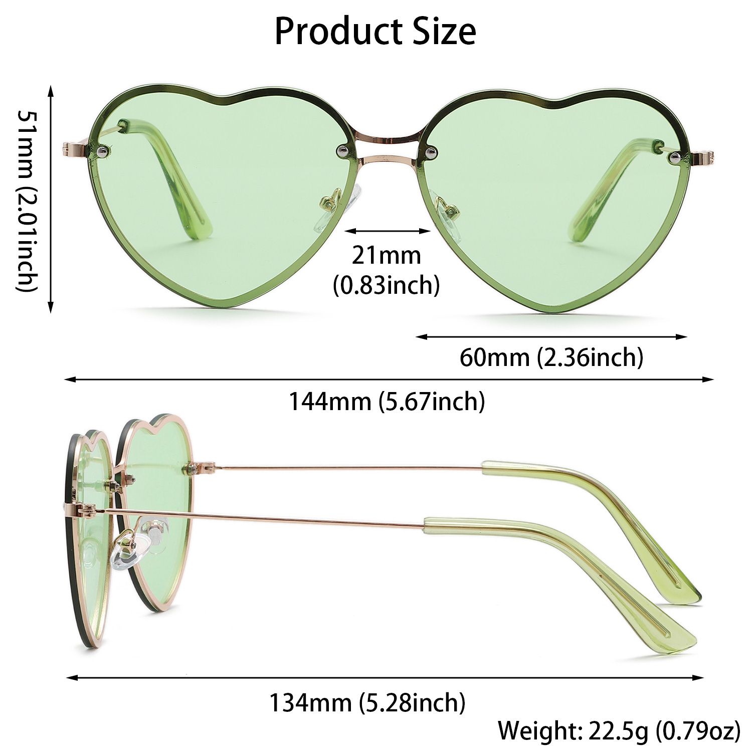 

Солнцезащитные очки-сердечки с защитой от УФ-лучей, выпускные очки от солнца, солнцезащитные очки в форме сердца, безободковые розовые очки в стиле хиппи Green