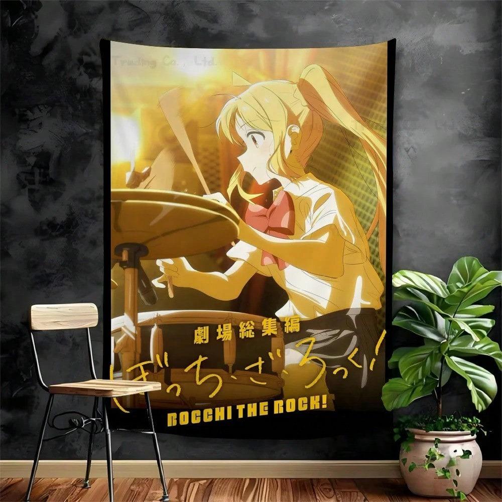 Bocchi Rock Gotoh Girl Maid Tapestry Anime Kessoku Band Print Wall Hanging For Teen Bedroom Dorm Decor