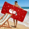 Snowy warmth embraces hearts Print beach towel, quick drying, suitable for travel, outdoor sports, jogging, the beach and swimming, gift
