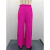 Fashion Loose Elastic Waist Women's Wide Leg Pants High Waist Casual Office Simple Office Trousers with Pockets Solid Color Elegant Clothing