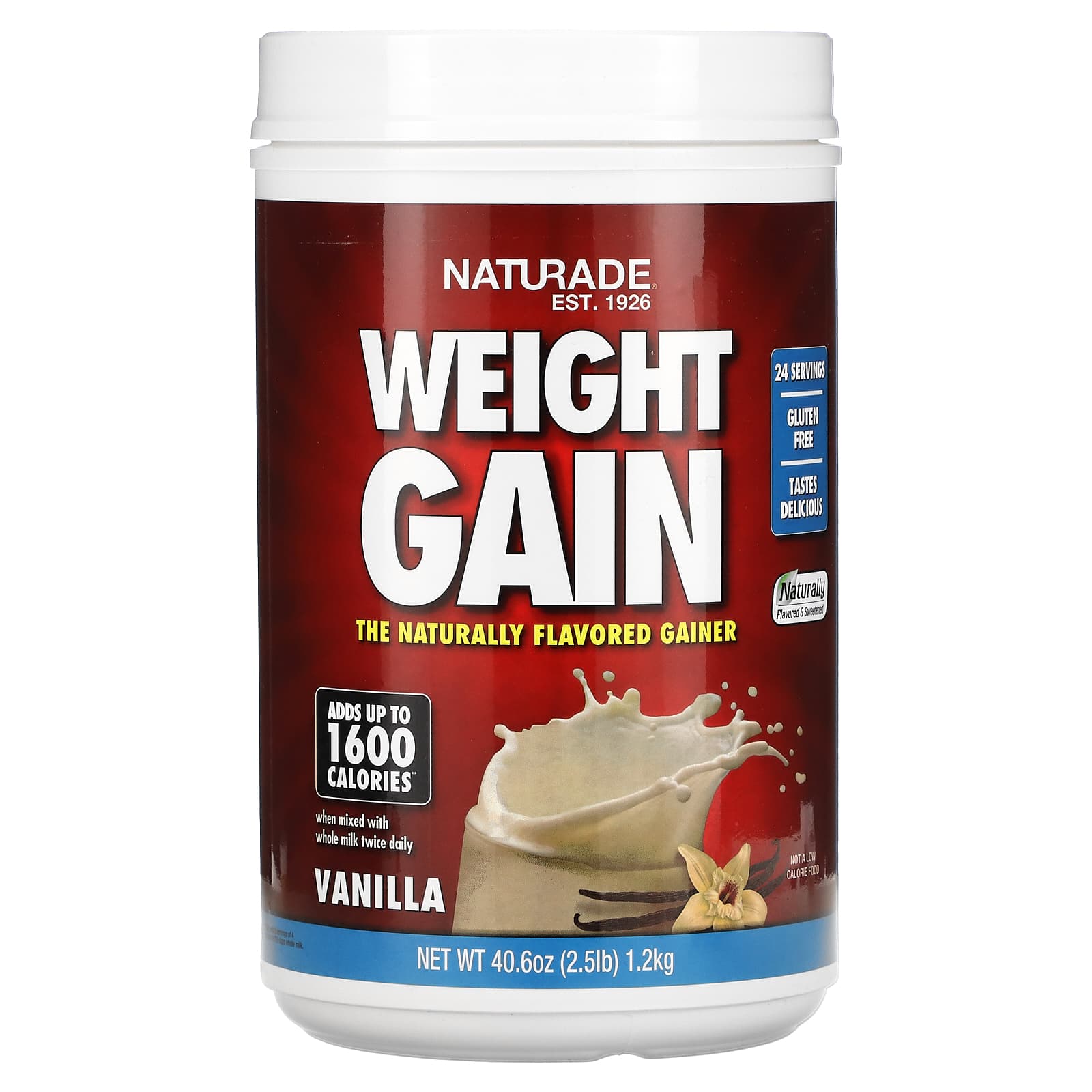 

Naturade, Weight Gain, Vanilla, 2.5 lbs (40.6 oz)