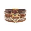 Big Love Bohemian Multilayer Bangle PU Leather Multilayered Bracelet Charm Bangles  Women Lady Girl