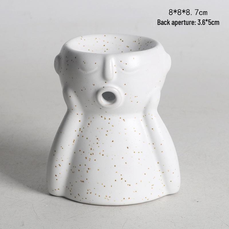 Abstract Aromatherapy Scented Candle Set: Ceramic Warmer & Incense Burner for Home or Spa Décor
