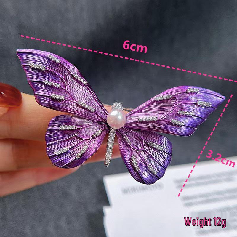 Exquisite Butterfly Rhinestone Brooch - Versatile 3D Floral Alloy Accessory for Women