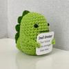 Positive Crocheted Dinosaur with Encouraging Card Emotional Support Handmade Knitting Dino Doll Toy Decoration Kids Adults Christmas Gift