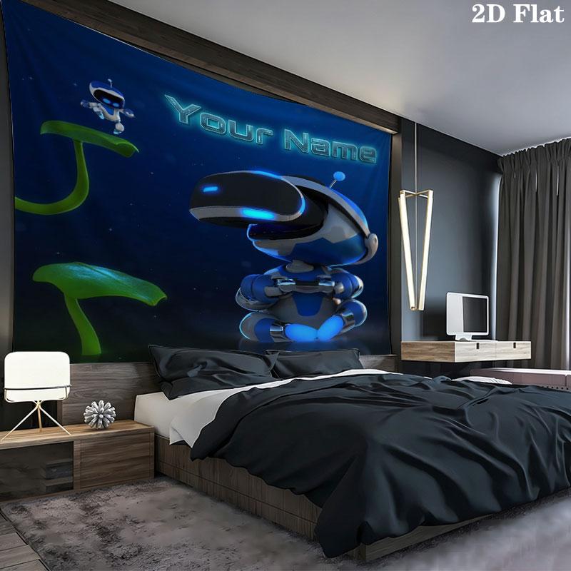 ASTRO BOT Custom Name Wall Tapestry Aesthetic Wall Hanging Printed Fabric Blanket Decorative Tapestries for Bedroom Living Room Home Decor