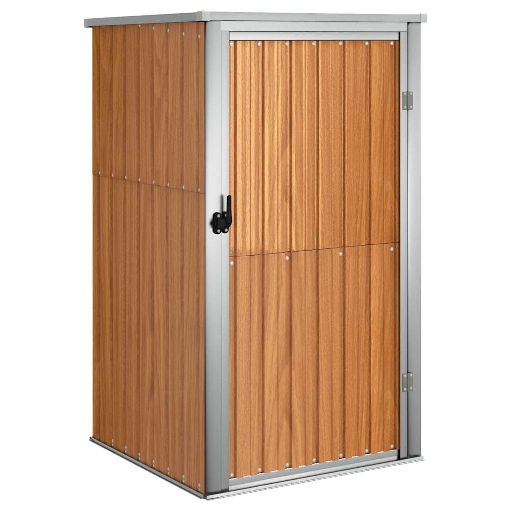 Vidaxl Garden Shed, Brown, 88X89X161 Cm, Galvanized Steel