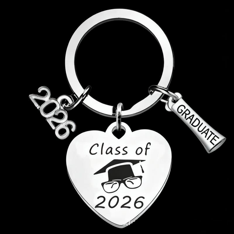 2026 Graduation Gifts School Graduation Keychain Stainless Steel Keyrings Personalized Accessories Fashion Pendant