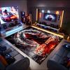 1PC Custom Name "Reaper's Fiery Dance" Theme Floor Mat Ideal for Living Room, Game Rooms, Office, Bedroom,Floor Mat Playful Design
