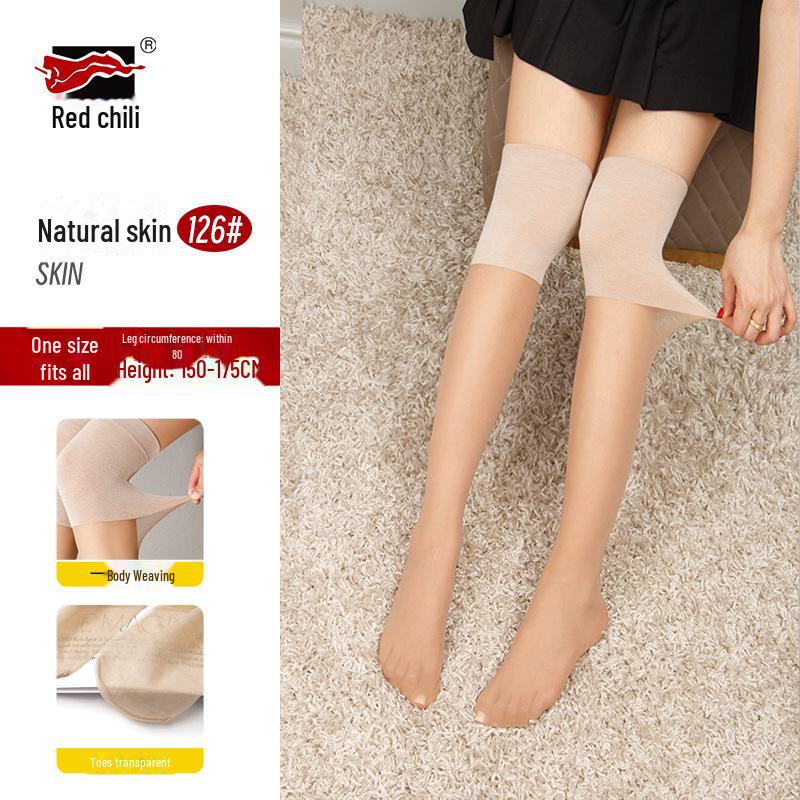 

Женские летние тонкие красные чулки-наколенники с перцем — средней длины, теплые, антивозрастные, идеально подходят для офисов с кондиционером естественный