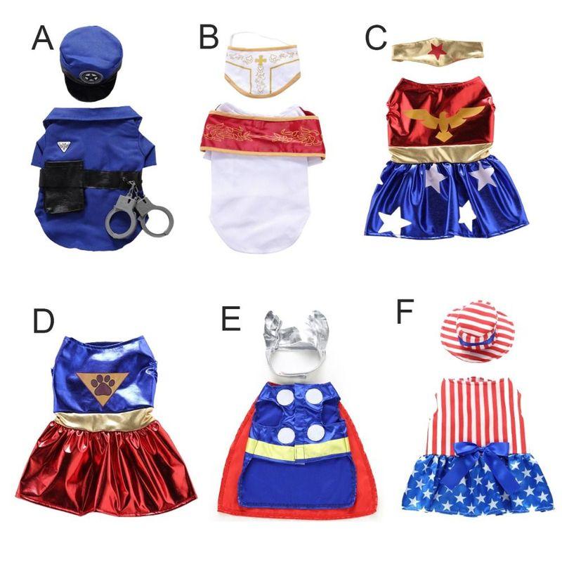 Pet Dress Up Outfit Polyester Dog Halloween Dress Soft Colorful Pet Cosplay Clothes Breathable Christmas Party