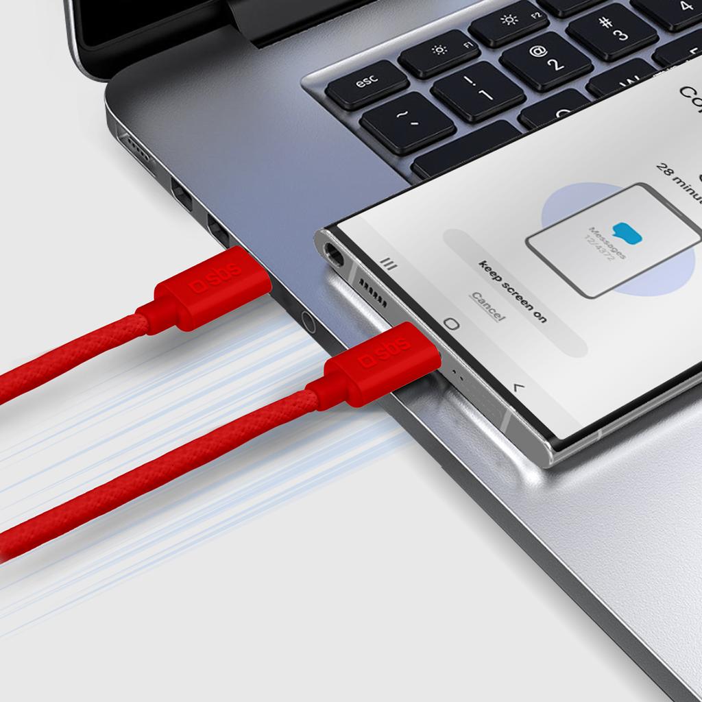 USB-C 60W Braided Cable 1.5m - Red