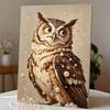 Whimsical Owl Portrait Framed Pearl Painting Kit DIY 3D Sparkling Bead Canvas Art Relaxing Handmade Craft Gift for Women and Beginners