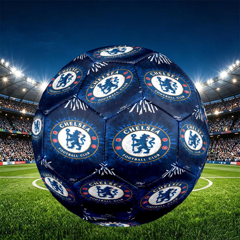 Chelsea F.C. Aufdruck Größe 5 Fußball, PU Abriebfester Fußball für Spieltraining und tägliches Üben, Geburtstagsgeschenk für Fußballfans