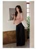 Yimeng 2026 Korean High Waist Wide Leg Retro Jeans in Dark Blue