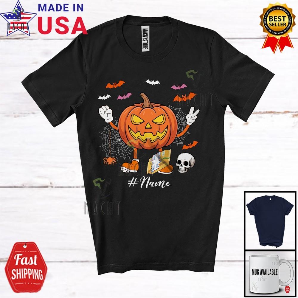 Pumpkin Postal Worker Horror Halloween Custom Name Postal Worker Job T-Shirt S