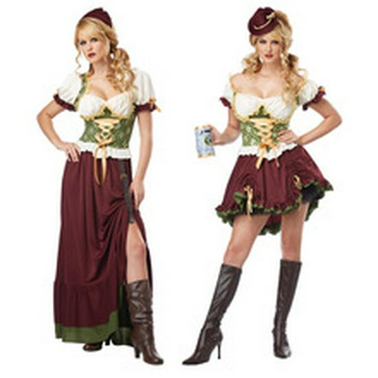 Disfraz de Chica de Cerveza Oktoberfest para Halloween - Atuendo de Camarera de Bar y Sirvienta