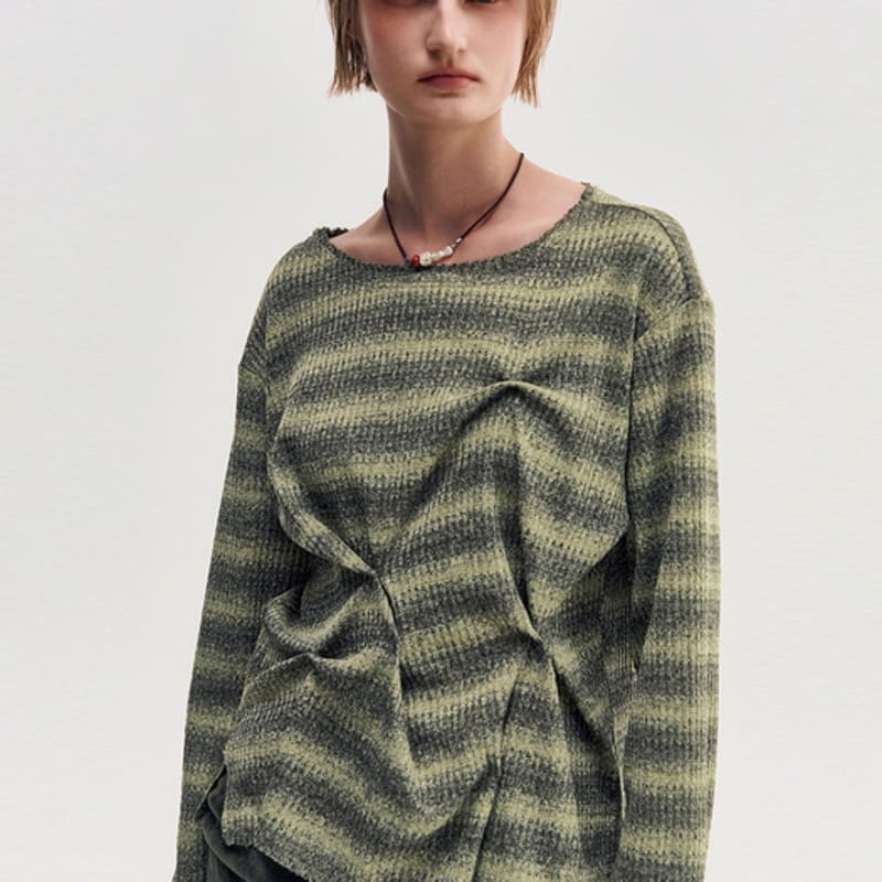 KIMZISU Stone Combi Necklace - Pearl Trio _ RED