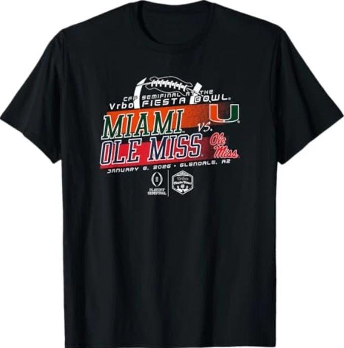 Miami Hurricanes v Ole Miss Rebels Fiesta Bowl 2026 CFP Semi T-Shirt