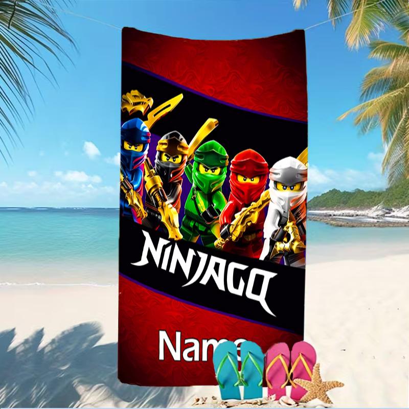 Customizable personalized beach towels Lego Ninjago themed designs.Suitable for the beach, yoga, sports;ideal as beach accessories