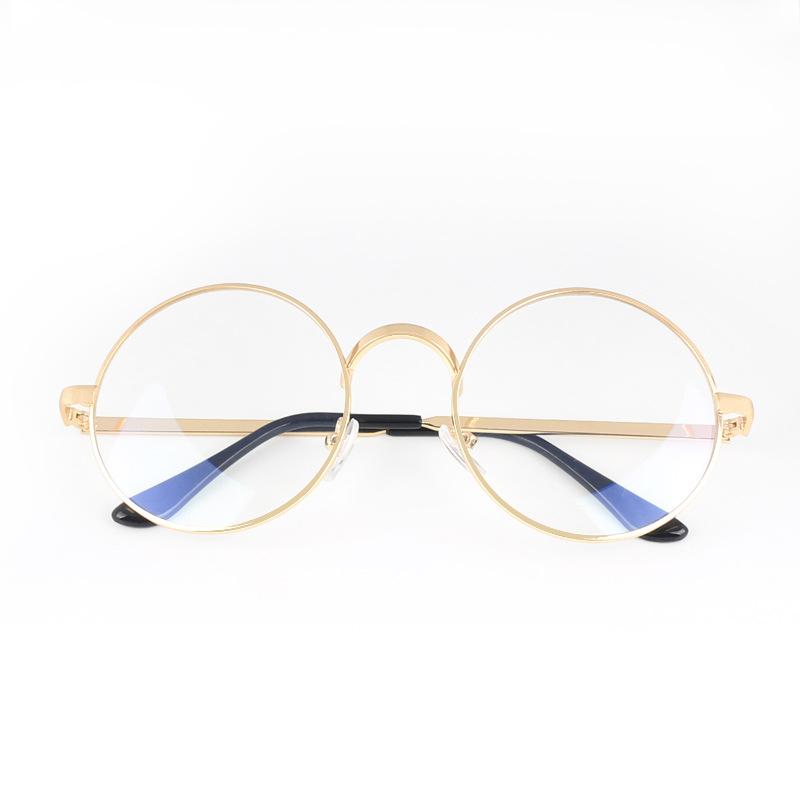 Mobile Phone Glasses Anti-Blue Light Retro Metal Round Frame Anti-Blue Light Glasses Round Glasses Frame Flat Mirror Men And Women