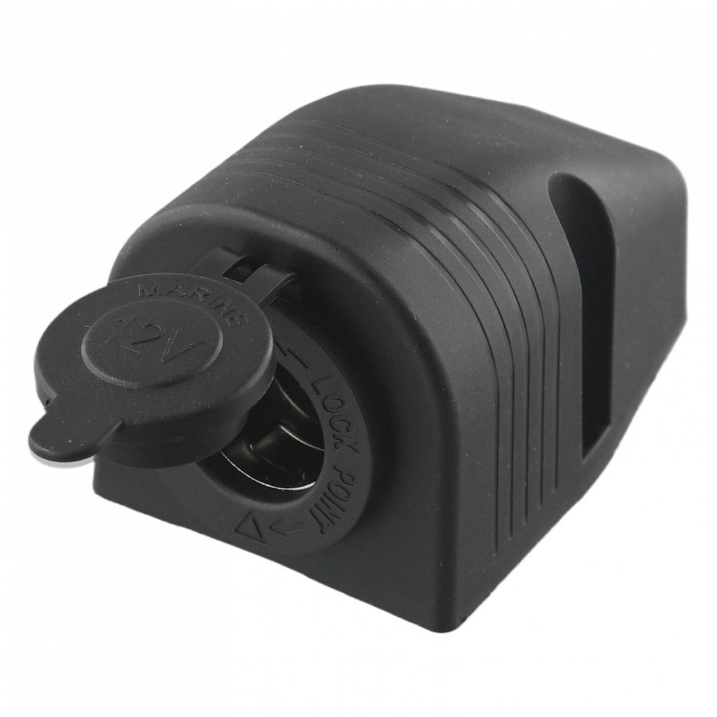 Black Plastic Power Socket 12V 24V for Car Boat Motorcycle Dashboard