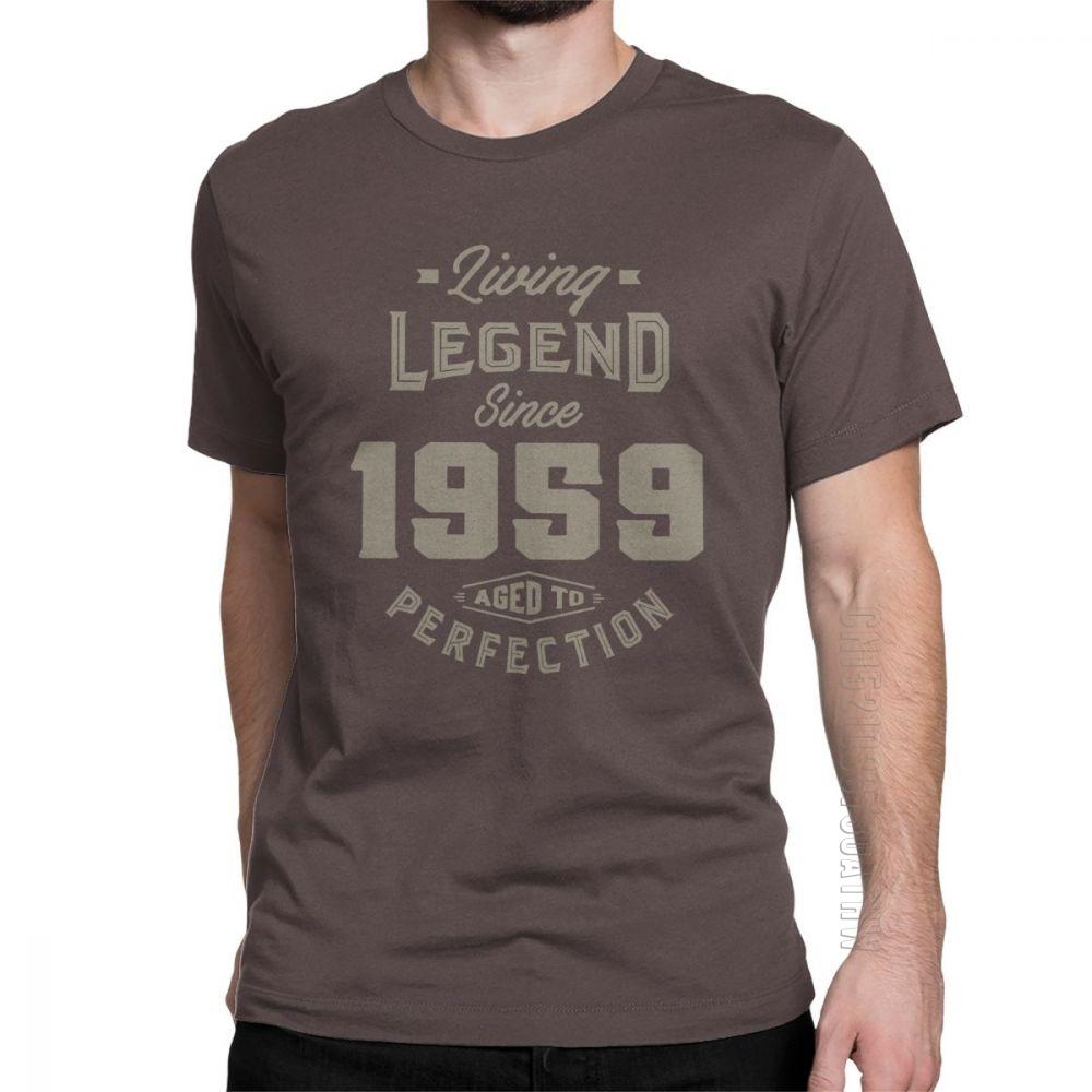 Living Legend Since 1959 Birthday TShirt Anniversary Birth Present T Shirt Vintage Men Gray Clothing Vintage Pure Cotton Tees S