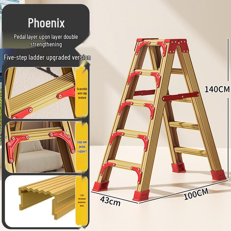 Aluminum Multifunctional Telescopic Folding Ladder: Portable, A-Frame, Household & Engineering Use