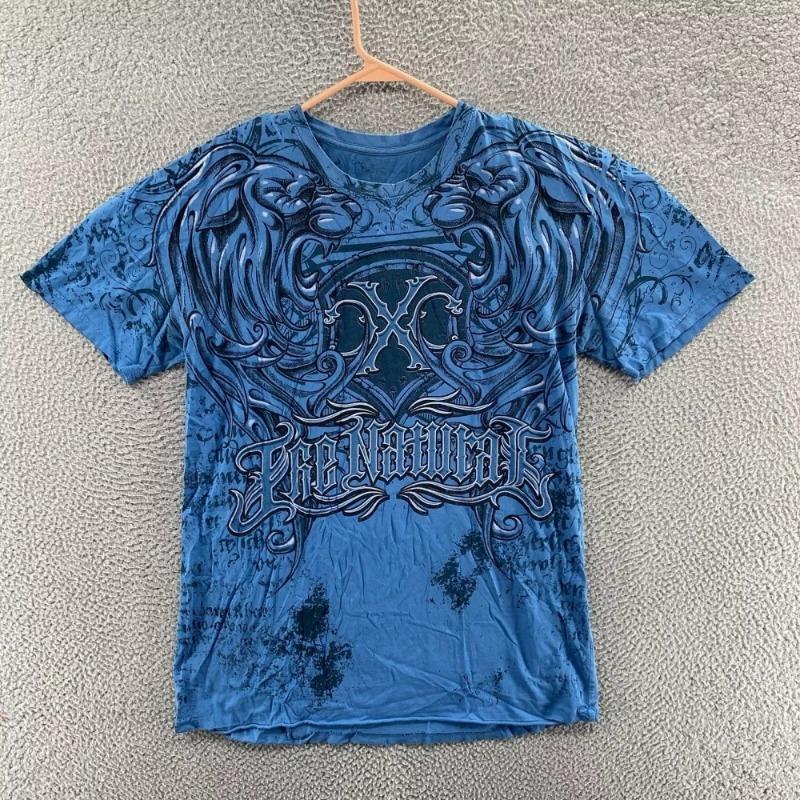 European and American men's summer fashion skull letter print comfortable and breathable round neck T-shirt outdoor street top
