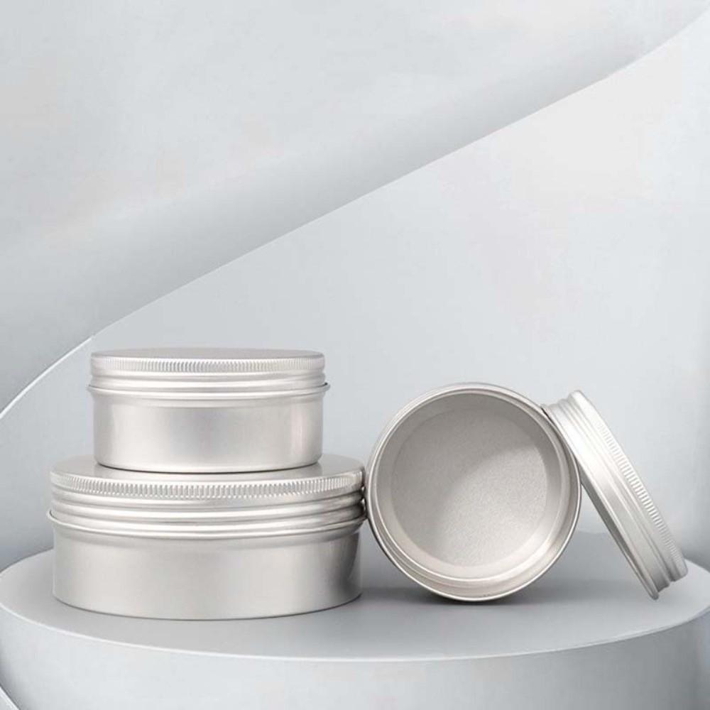 New Round Aluminum Tin Can Screw Lid 50ML Capacity Threaded Aluminum Box 80ML Capacity Aluminum Aluminum Container for Candles