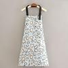 Sunflower Pattern All-Cotton Canvas Apron - One Size, Stain-Resistant, Modern Minimalist Design for Household Cleaning