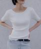 Memua Monet Boat Neck Half Sleeve Knit