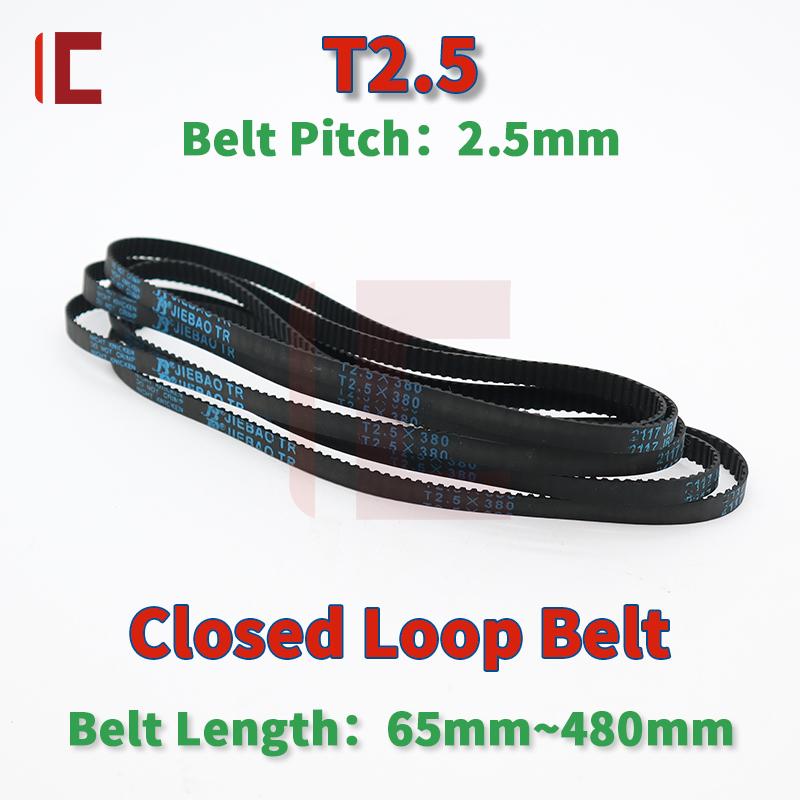T2.5 Timing Belt Length 65mm to 480mm T2.5 Belt 6mm 10mm T2.5 15mm 20mm T2.5 Synchronous Belt Trapezoid T2.5 Rubber Timing Belt