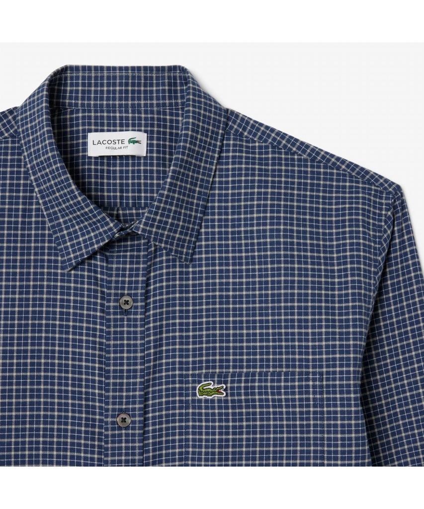 LACOSTE Men'S Flannel Window Check Shirt Ch8535-55N Hhw