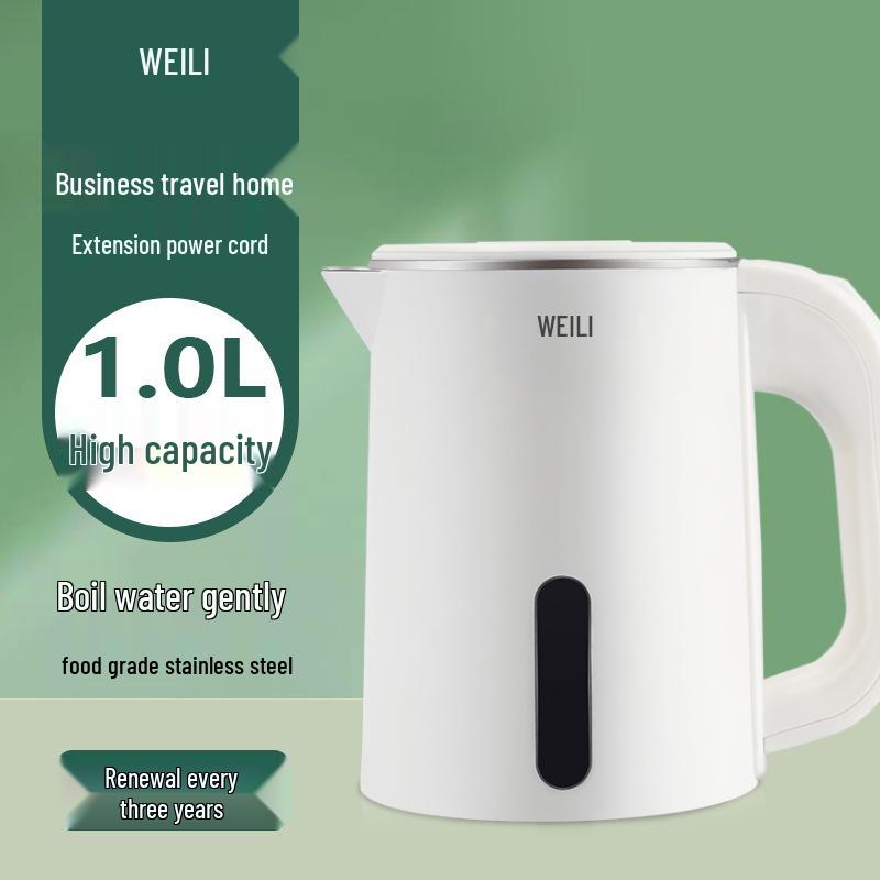 1L Stainless Steel Portable Electric Kettle with Auto Power Off for Hotels